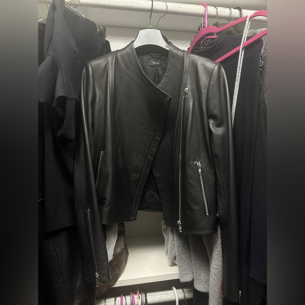 Theory leather jacket NWT